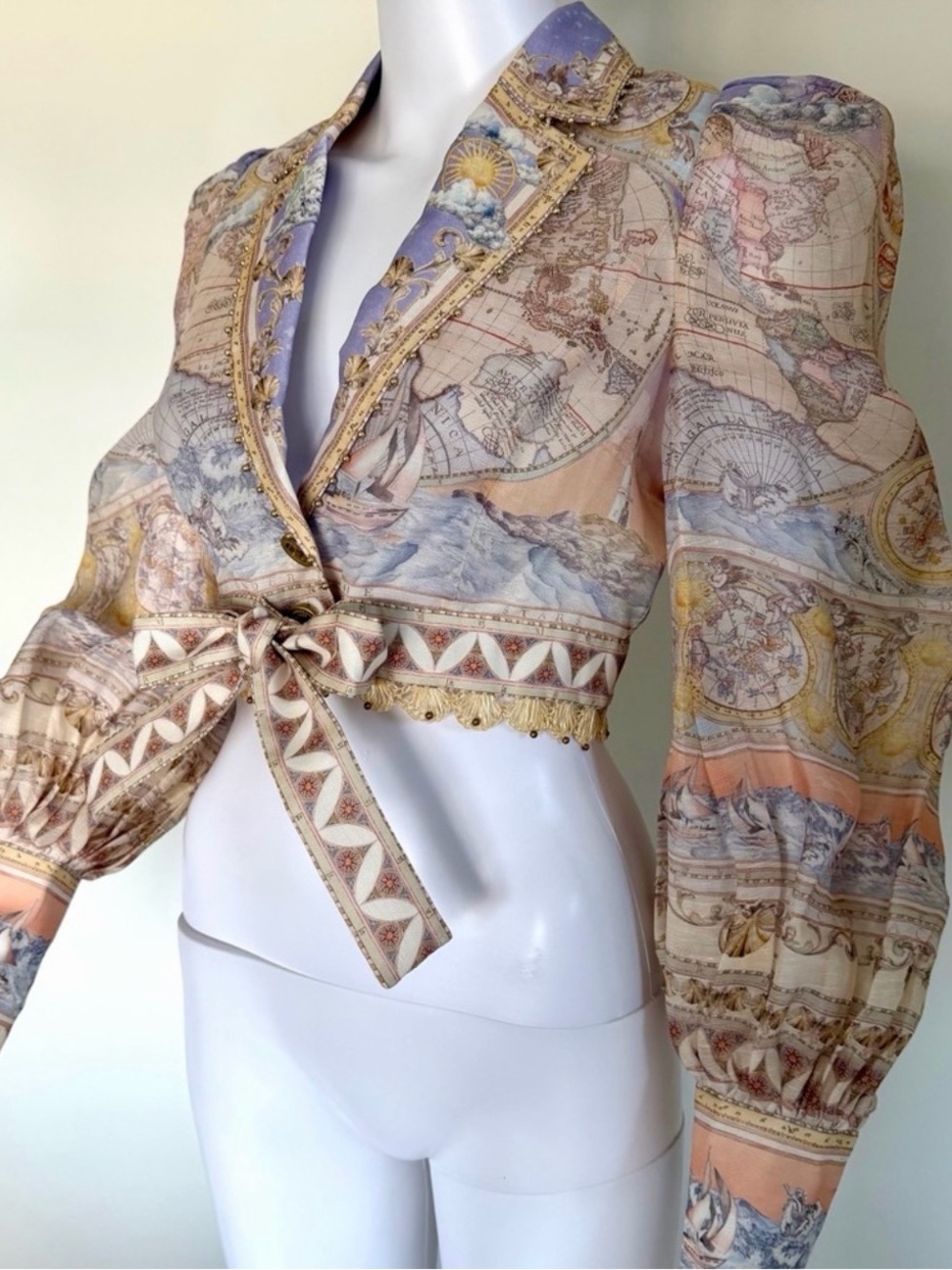 Zimmermann High Tide cropped blouse 0P - Picture 3 of 10